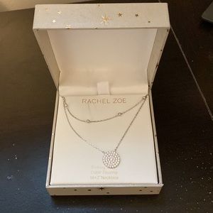 Brand new Rachel Zoe sterling silver & cubic zirconia necklace. 16+2”